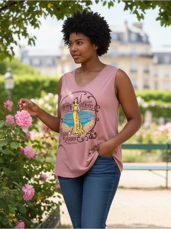 Disney Tops - 🎆🎇3for$9 Disney Belle Fleur De Jardin Women's Pink Top from France in Epcot